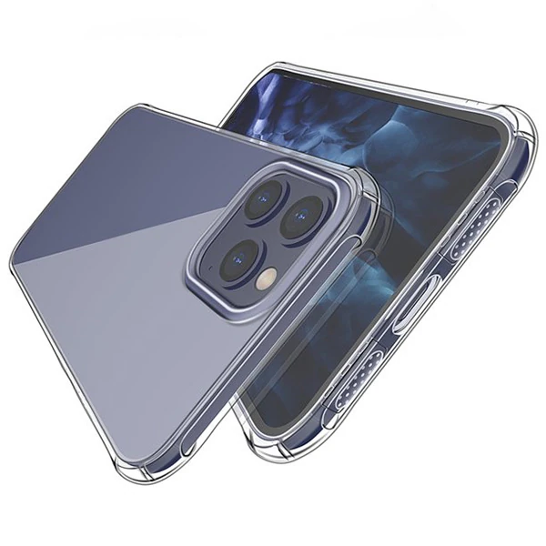 İPhone 12 Pro Max 6.7 Anti-Drop Silikon Kılıf Shockproof Şeffaf kılıf-(5775) - Görsel 3