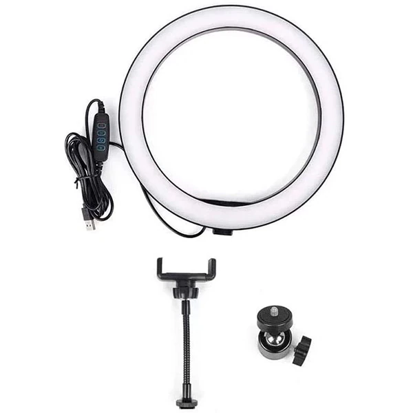 ALLY 10 İnch Halka Led Tripod(1.30M)Youtuber Video Selfie Stüdyo Makyaj Işığı-(5775) - Görsel 4