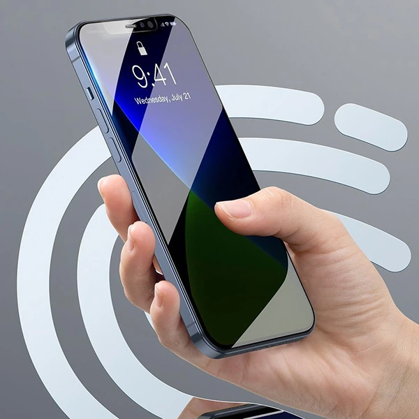 Baseus İPhone 12 mini 03mm Anti Spy Tempered Cam Ekran Koruyucu 2 Adet Set-(5775) - Görsel 4