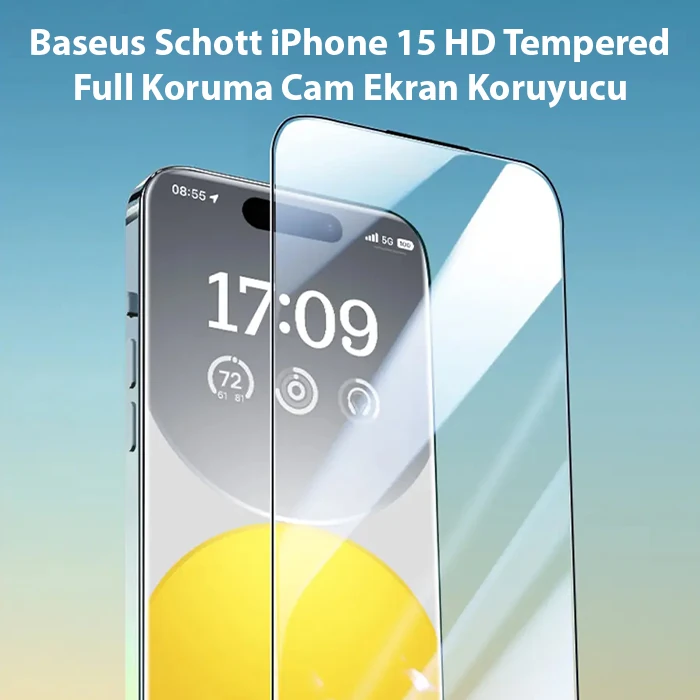 Baseus iPhone 15 HD Tempered Full Koruma Cam Ekran Koruyucu-(5775) - Görsel 2