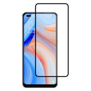 Oppo Reno 4  Full Glue Tempered Cam Ekran Koruyucu Full Kaplama-(5775)