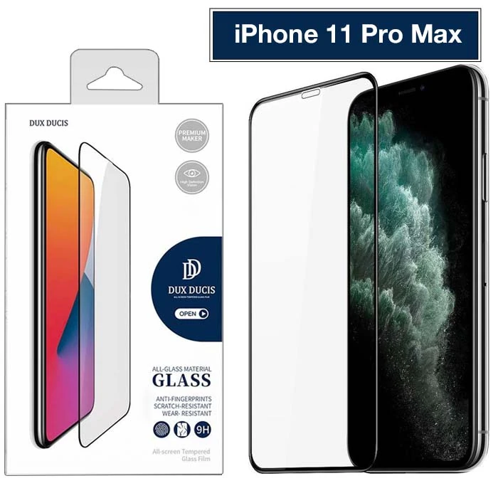 Dux Ducis iPhone 11 Pro Max Tempered Cam Ekran Koruyucu 10D Full Kaplama-(5775)