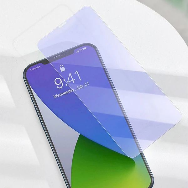 Baseus İPhone 12 PRO Max 6.7 0.3mm Antiblue Light Tempered Cam Ekran Koruyucu 2Adet-(5775) - Görsel 3