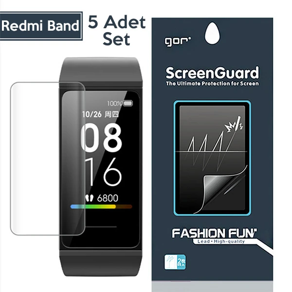 GOR Xiaomi Mi Band 5-4 Akıllı Bileklik Ekran Koruyucu 5 ADET SET-(5775) - Görsel 2