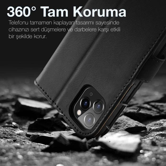 Dux Ducis iPhone 11 Pro Max Kılıf Mıknatıslı Cüzdanlı Deri Kılıf Hivo Series-(5775) - Görsel 6