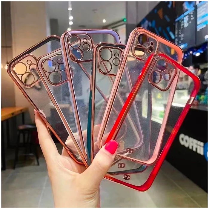 iPhone 11 6.1inç Gold Çerçeve Kamera Korumalı Silikon Bumper Kılıf-(5775) - Görsel 5