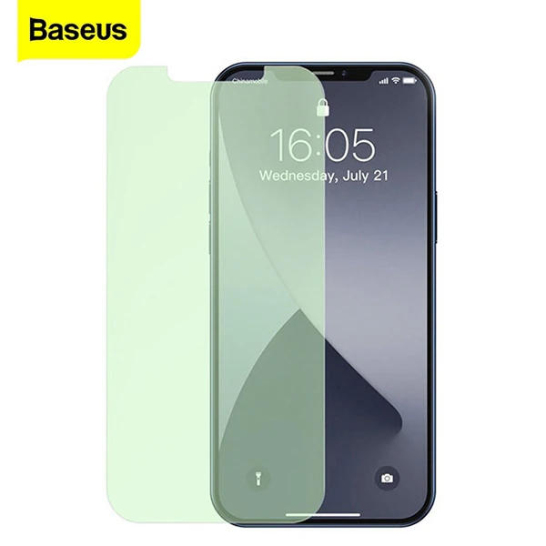 BASEUS İPhone 12 Mini 0.15mm Full Tempered Cam Ekran Koruyucu 2Set Anti-Bluelight-(5775)