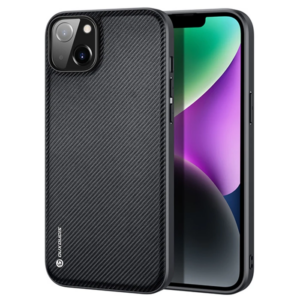 Dux Ducis Fino Serisi iPhone 14 6.1 inç Kılıf Premium Dokuma Silikon Kılıf-(5775)