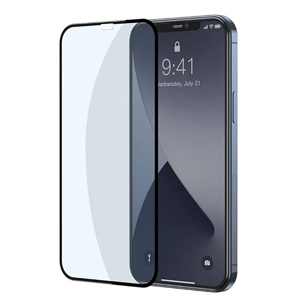 Baseus İPhone 12 Pro Max 6.7 0.3MM Full Anti Blue Light Tempered Cam Ekran Koruyucu 2Adet Set-(5775)