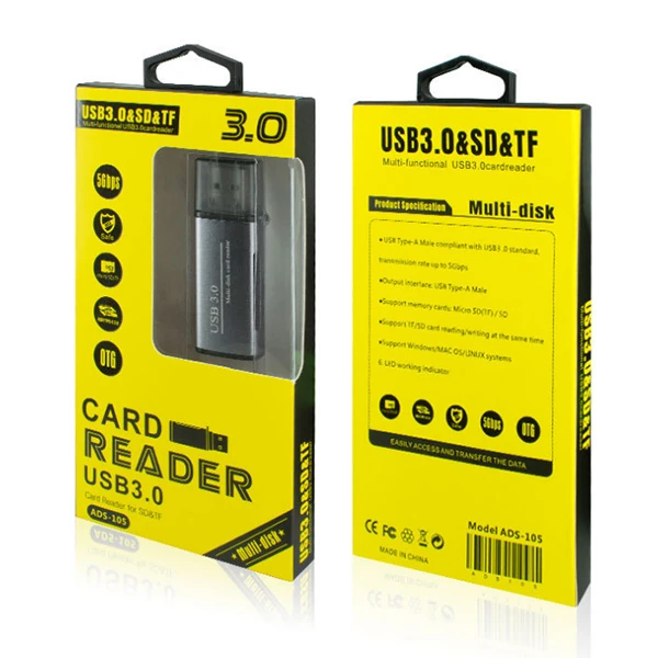 ADS-105 USB 3.0 Hızlı Card Reader SD/TF Hafıza Kart Okuyucu-(5775) - Görsel 6