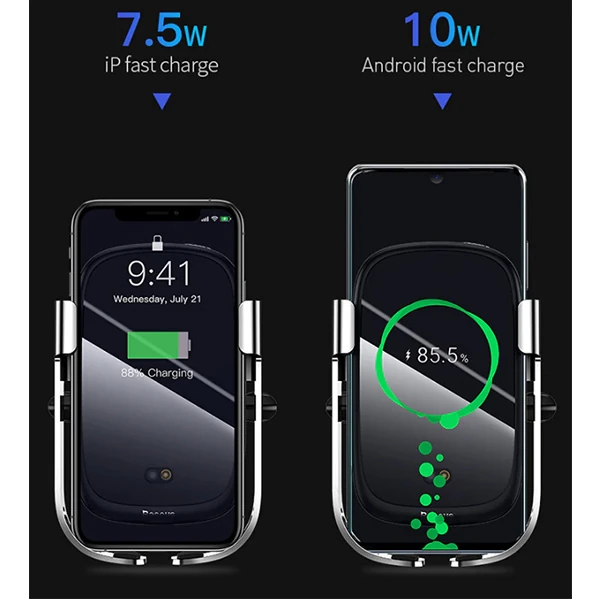 Baseus Rock-Solid Tam Otomatik 10W Wireless Kablosuz Araç Şarj Tutucu-(5775) - Görsel 5
