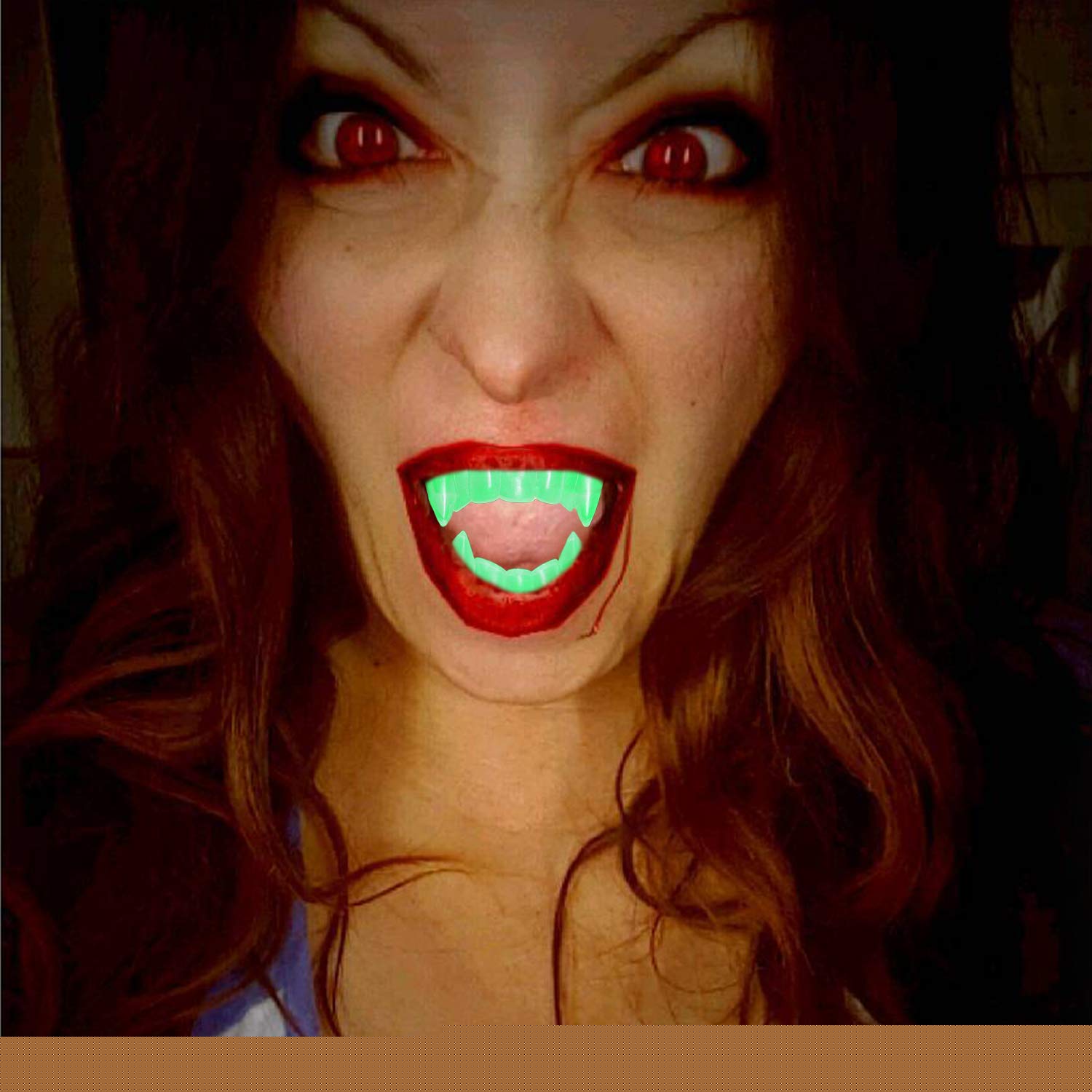Karanlıkta Parlayan Fosforlu Çift Damak Takma Vampir Dişi - Görsel 4