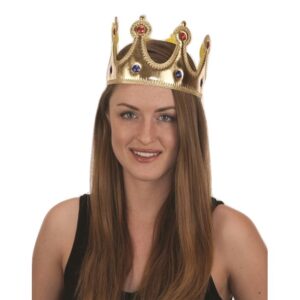 Altın Renk Kumaş Malzemeden İmal Yetişkin ve Çocuk Kral Tacı 55 cm