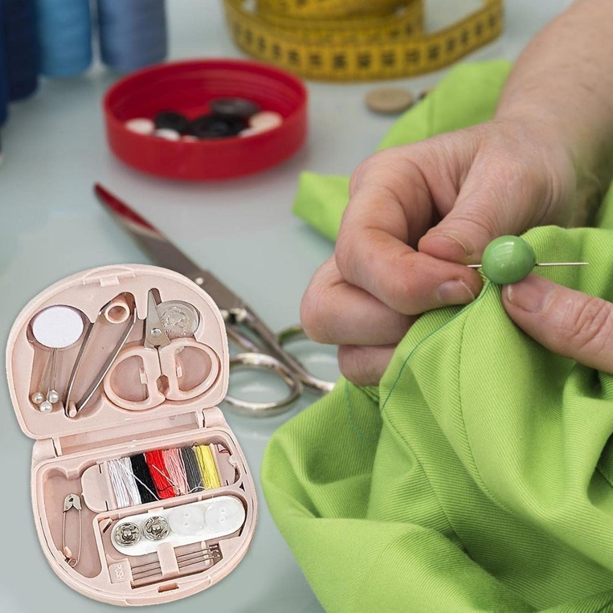 Çok Fonksiyonlu Mini Çanta Boy Seyahat Tipi Dikiş Seti - Görsel 5