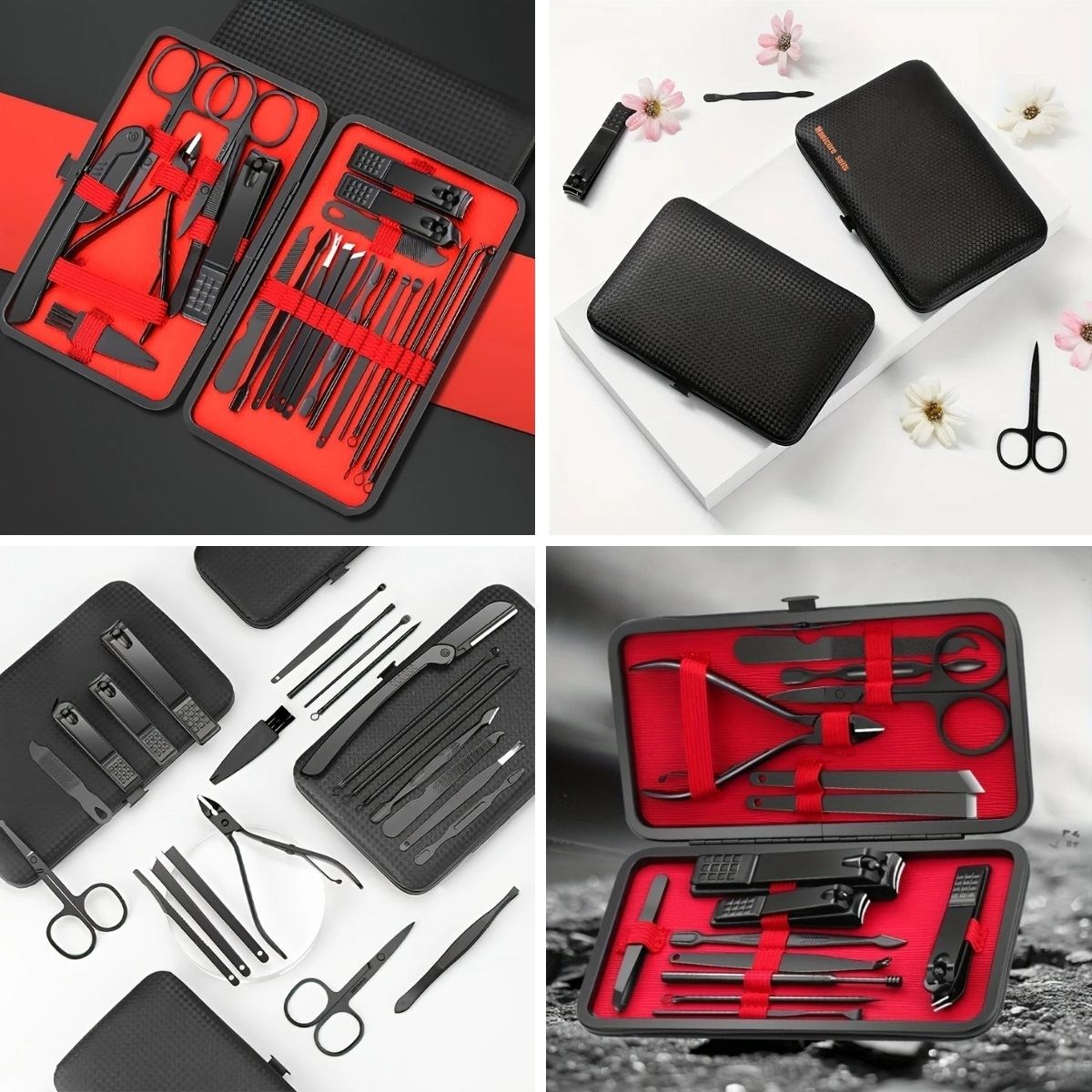 24 Parça Kendiliğinden Deri Çantalı Seyahat Tipi Manikür Pedikür Seti - Görsel 3