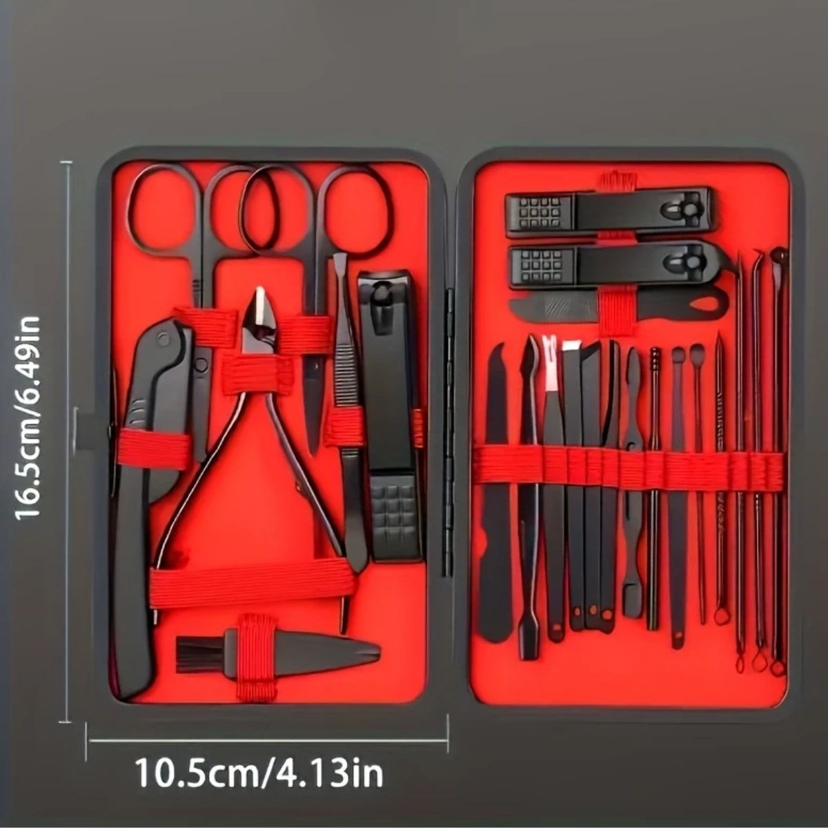 24 Parça Kendiliğinden Deri Çantalı Seyahat Tipi Manikür Pedikür Seti - Görsel 4