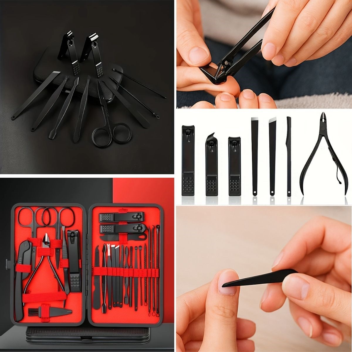 24 Parça Kendiliğinden Deri Çantalı Seyahat Tipi Manikür Pedikür Seti - Görsel 5