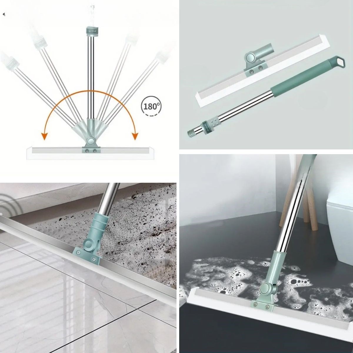 Teleskopik Oynar Başlıklı Cam,Zemin Silme Aparatı Çekçek - Görsel 4