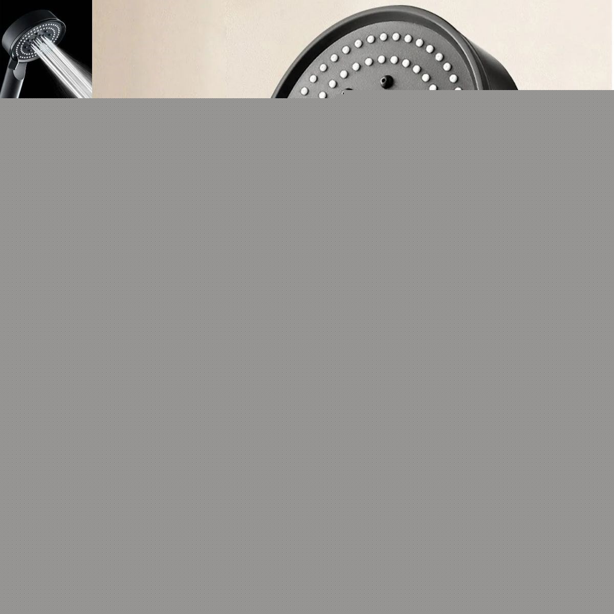 5 Fonksiyonlu Yüksek Basınçlı Ayarlanabilir Siyah Duş Başlığı