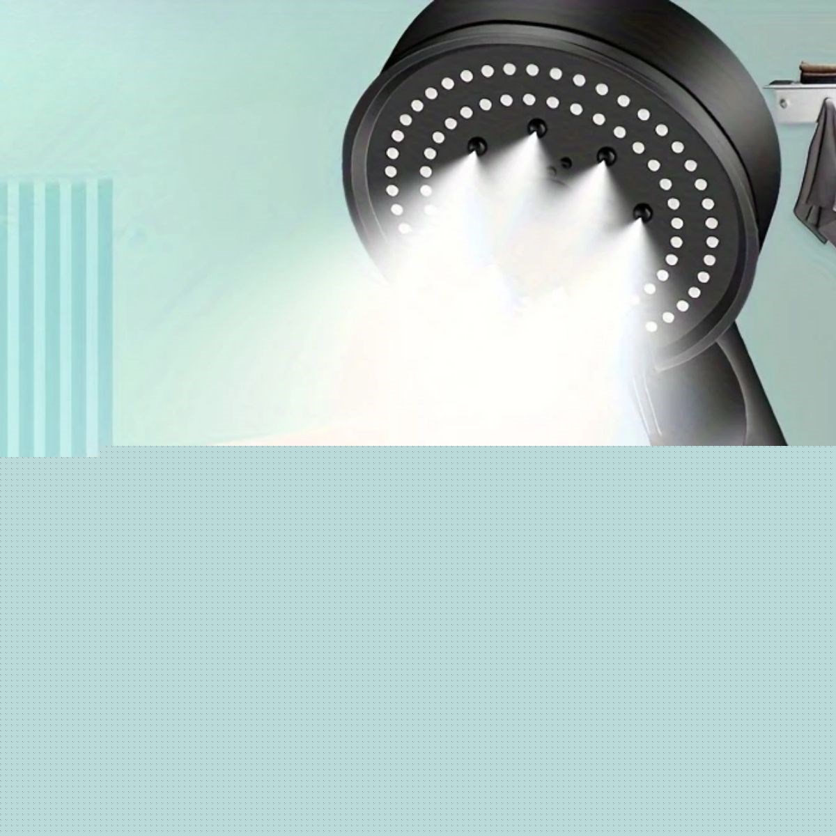 5 Fonksiyonlu Yüksek Basınçlı Ayarlanabilir Siyah Duş Başlığı - Görsel 2