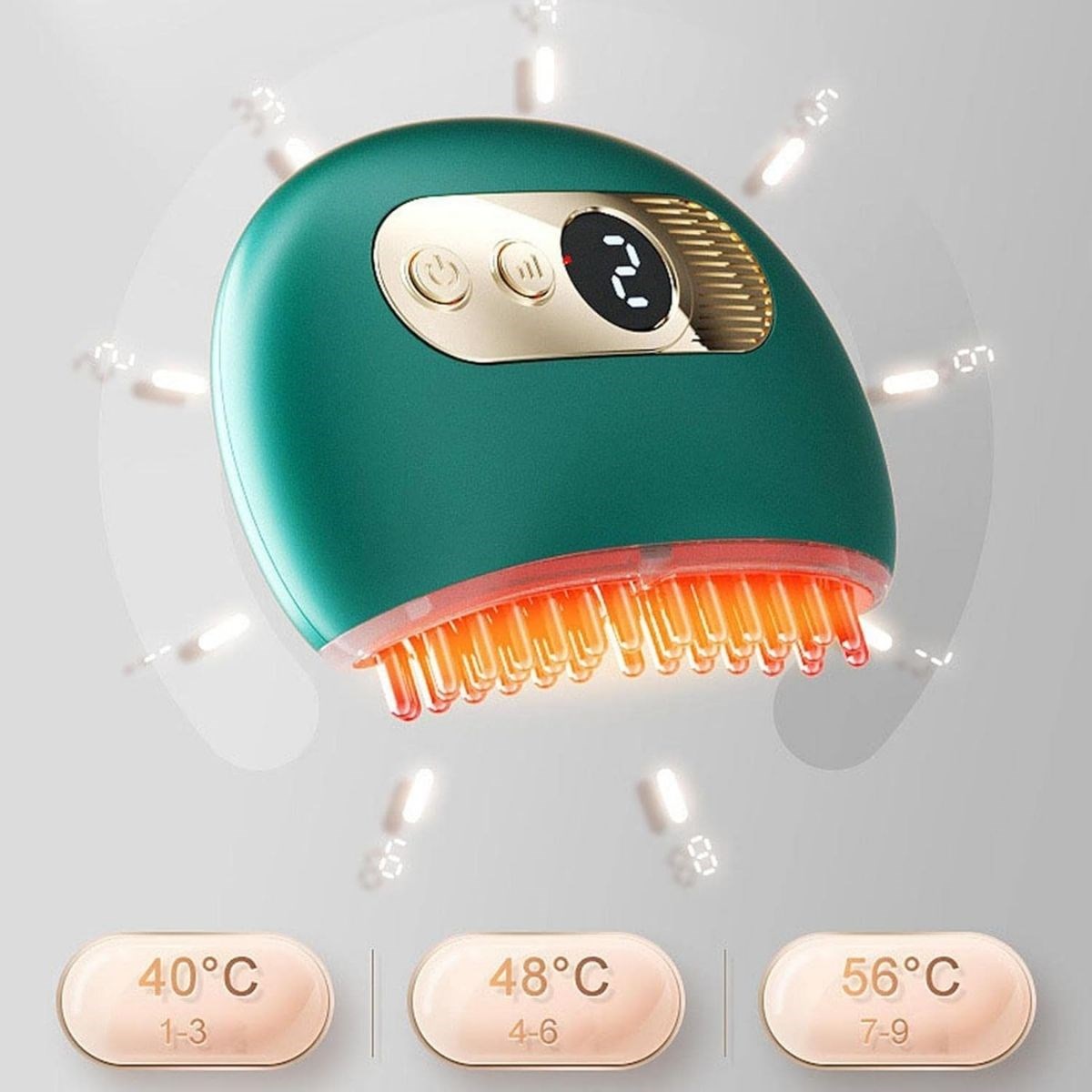 1 Adet Akıllı Elektrik Akımlı EMS Titreşimli Masaj Tarağı Kademeli Yüz Masaj Aleti Aparatı - Görsel 4