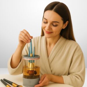 USB Şarjlı Makyaj Fırçası Temizleyici Aparat Hızlı Kurutmalı, Çok Yönlü Fırça Temizleyici