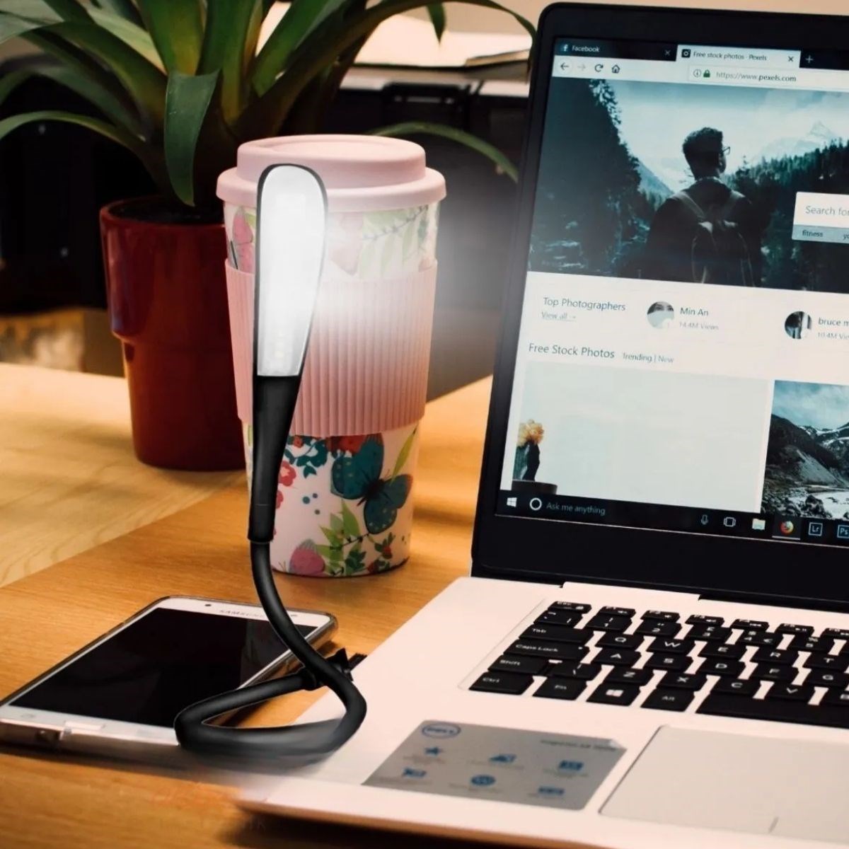 USB Girişli 14 Ledli 3 Kademeli Dokunmatik Masa/Kitap Okuma Lambası Ledi Siyah - Görsel 2