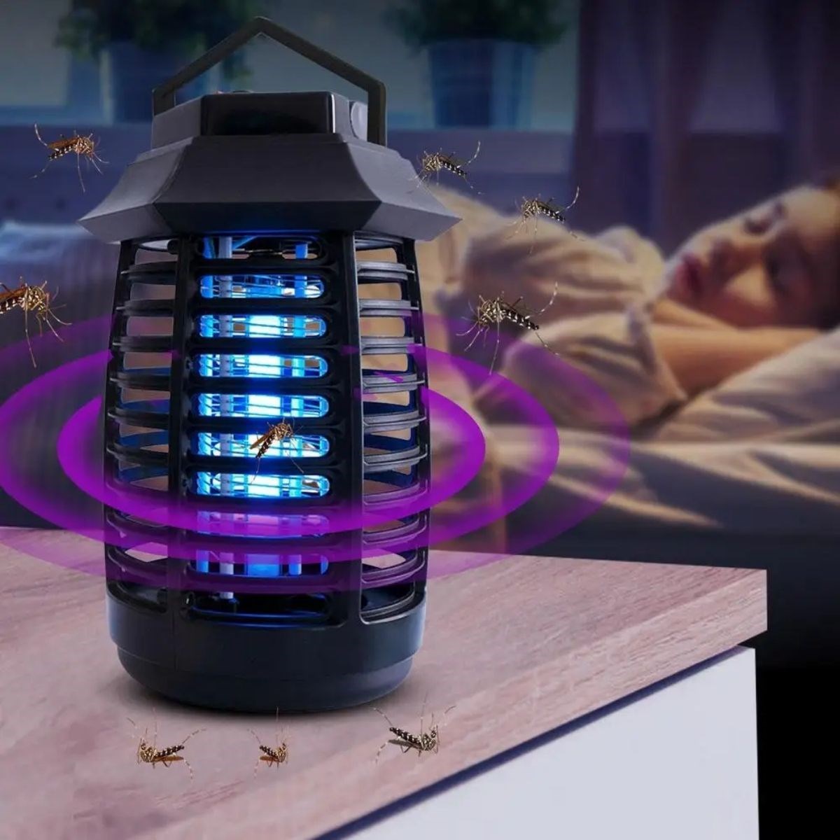 Tutma ve Asma Saplı Ledli Sinek Makinası 2W Sinek Öldürücü UV Mor Işıklı Aparat - Görsel 2