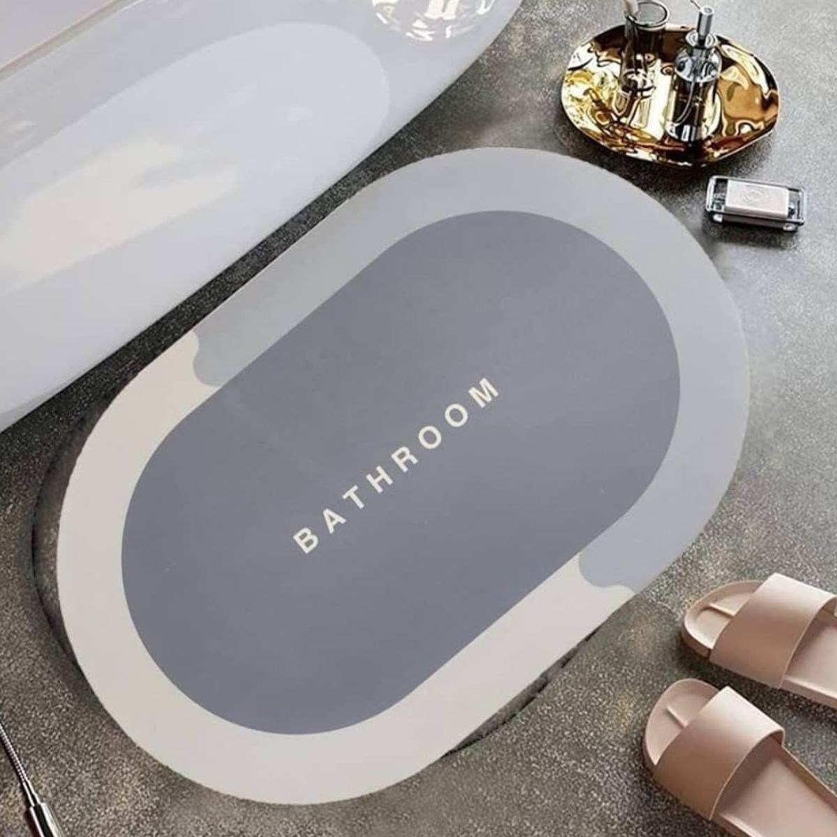 Sihirli Süper Su Emici Kaymaz Tabanlı Oval Paspas 40*60 cm