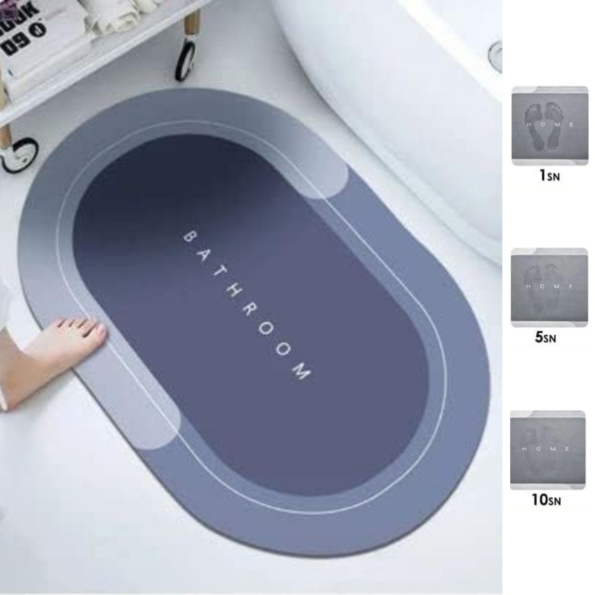 Sihirli Süper Su Emici Kaymaz Tabanlı Oval Paspas 40*60 cm - Görsel 3