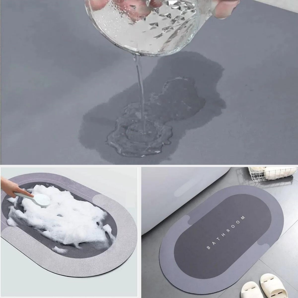 Sihirli Süper Su Emici Kaymaz Tabanlı Oval Paspas 40*60 cm - Görsel 5