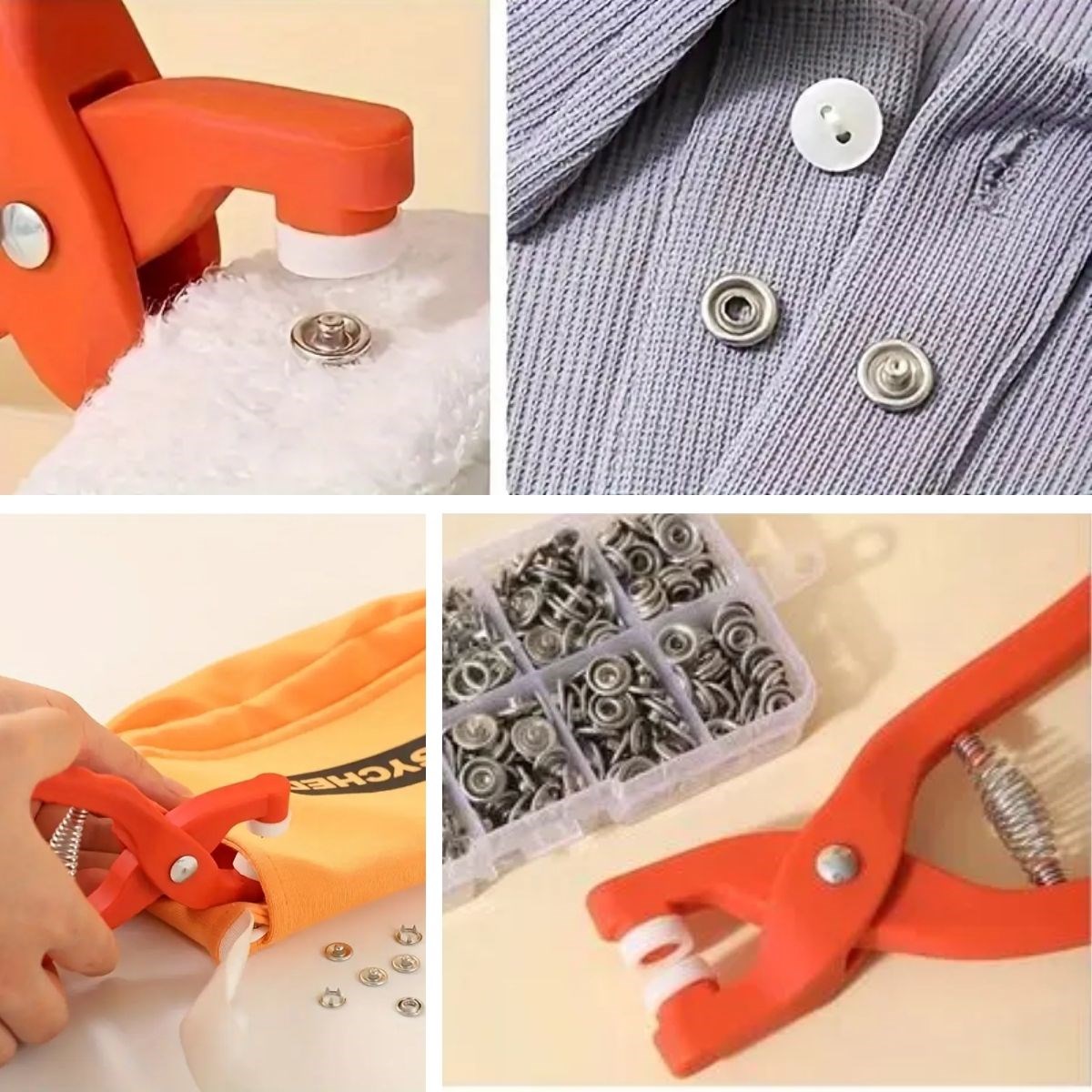 Plastik Çıt Çıt Pensi–Kıyafet, Bebek Önlüğü, Gömlek ve Tekstil Ürünleri İçin Çıtçıt Takma Aleti - Görsel 2