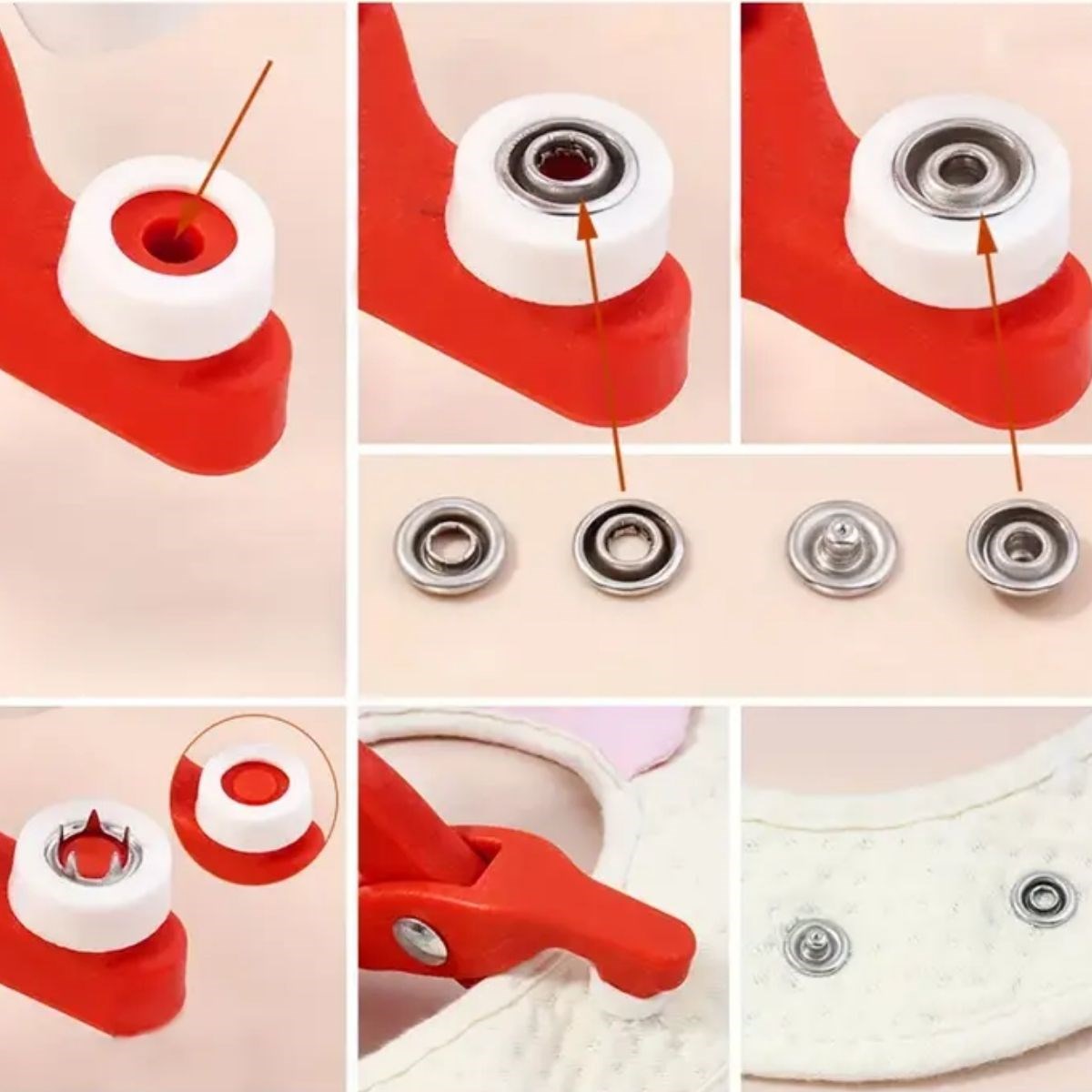 Plastik Çıt Çıt Pensi–Kıyafet, Bebek Önlüğü, Gömlek ve Tekstil Ürünleri İçin Çıtçıt Takma Aleti - Görsel 5