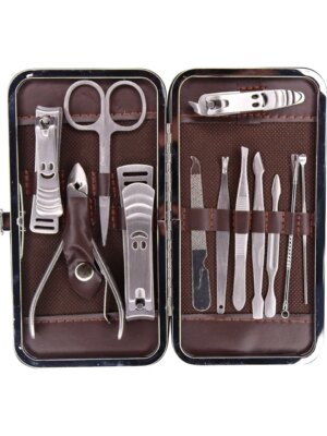 Tırnak Makası Tırnak Bakım Seti Deri Çantalı 12 Parça Set