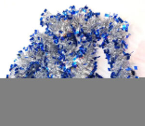 Mavi Gümüş Renk 4 cm Genişlik Garland Çift Renk Sim Süs 180 cm