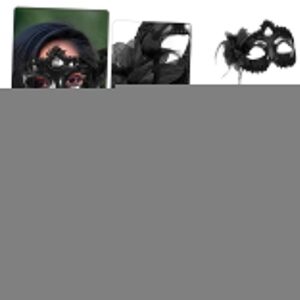 Siyah Işıltılı Tutmalı Fotoğraf Çekimi Maskesi 18x29 cm