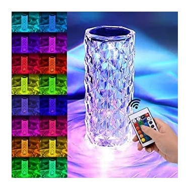 Kristal Elmas Masa Lambası 16 Renk USB Şarjlı Dokunmatik - Görsel 2
