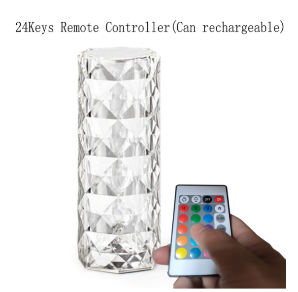 Kristal Elmas Masa Lambası 16 Renk USB Şarjlı Dokunmatik - Görsel 4