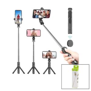 SİYAH  SELFİ ÇUBUK - TRİPOD AYAKLI  57CM UZAYAN-KISALAN SAPLI + 10CM =67CM