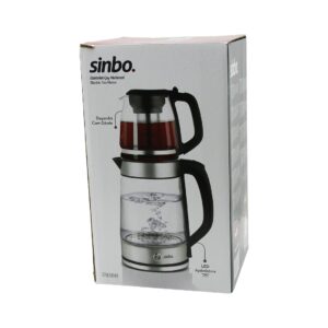 CAM ELEKTRİKLİ ÇAY SETİ ÇAYCI 2LT+1.2LT 1500W MAVİ LEDLİ 360 DERECE ÇELİK SÜZGEÇ KROM KAPLAMA