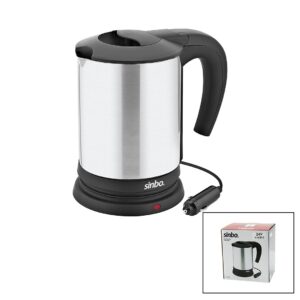 SİNBO SK-8034 24V ARAÇ İÇİ KETTLE PASLANMAZ ÇELİK SU ISITICISI 0.8LT  200W  ÇAKMAKLIK FİŞLİ  PLASTİK KAPAK - KULP