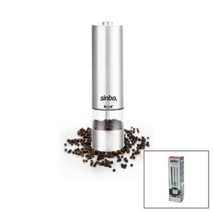 SİNBO SHB-7502 PİLLİ  OTOMATİK TUZ - KARABİBER ÖĞÜTÜCÜ IŞIKLI  ÇELİK GÖVDE  AKRİLİK HAZNE