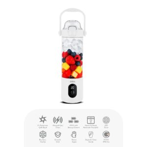 ŞARJLI TAŞINABİLİR SMOOTHİE BLENDER 700MLBUZ KIRMA - ÇELİK BIÇAK MANYETİK ŞARJ 150W 4500mAh SHB-7504