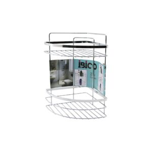 LAMALI   2 KATLI - ÜÇGEN   KROM   METAL  BANYO KÖŞELİK - DUŞKABİN RAF