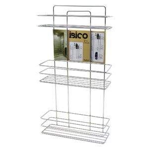 3 KATLI - DİKDÖRTGEN   KROM   METAL  BANYO KÖŞELİK - DUŞKABİN RAF - ŞAMPUANLIK