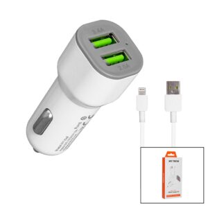 İPHONE - KABLOLU  OTO - ARAÇ ÇAKMAKLIK ŞARJ BAŞLIK SET  3.1A - 155W - 1MT KABLO  HY-X44