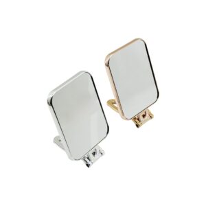 DİKDÖRTGEN   15X11.5CM  MAKYAJ AYNASI  ÇİFT TARAFLI   BRONZ - GÜMÜŞ PLS.ÇERÇEVE   KATLANIR AYAKLI