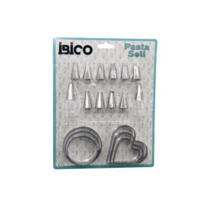 20PCS PASTA SÜSLEME UÇ SETİ= 12-METAL KURABİYE KALIP METAL=3-KALP - 3-YUVARLAK 2-UÇ TUTUCU PLS.ADAPTÖR