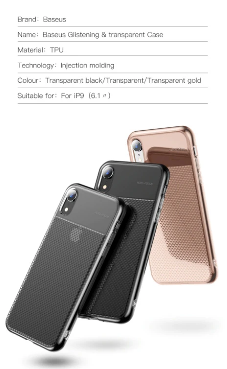 Baseus İphone Xr 6.1 Glistenıng Şeffaf Lüx Silikon Kılıf-(5775) - Görsel 5