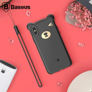 Baseus İPhone Xs Max Bear Sevimli Ayı Figür Soft Silikon Kılıf-(5775)